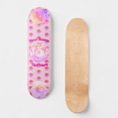 Tomboy Pink Boho Blumen Skateboard (Vorderseite)