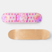Tomboy Pink Boho Blumen Skateboard (Horizontal)