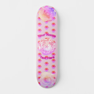 Tomboy Pink Boho Blumen Skateboard