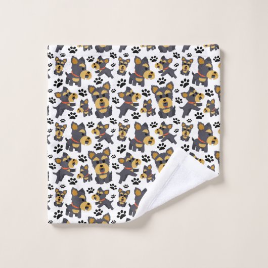 Tomboy Toy Yorkie Yorkshire Terrier Badhandtuch Set (Waschlappen)