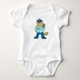 Tomcat als Polizeibeamter mit Uniform & Mikrofon Baby Strampler