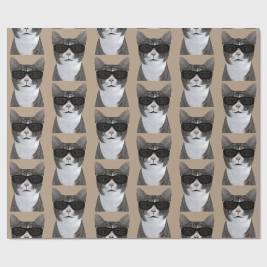 Tomcat sieht so Cool aus mit Schatten Geschenkpapier (Flach)