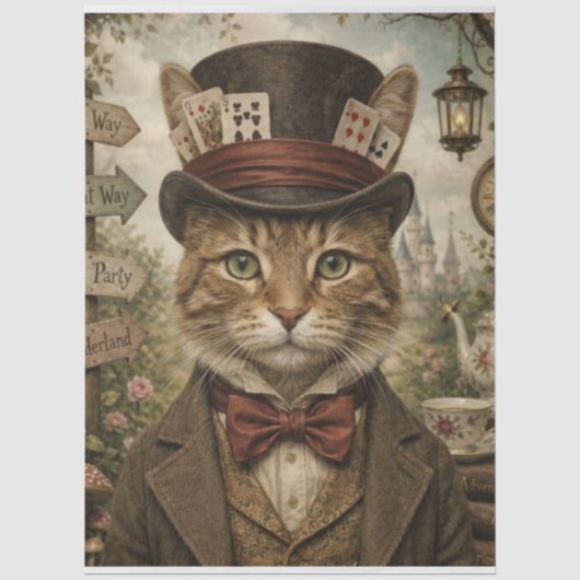 Tomcat-Teeparty-Decoupage-Tissue-Papier Seidenpapier (Vorderseite)