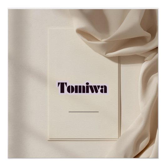 Tomiwa Modern Minimalist Name Poster – Personalize (Vorderseite)