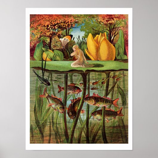 Tommelise ist sehr trostlos auf dem Lilienblatt, Poster (Vorne)