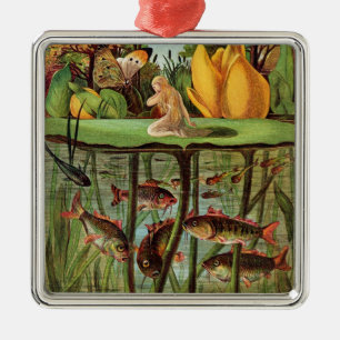 Tommelise sehr trostlos auf dem Wasserlilienblatt, Silbernes Ornament