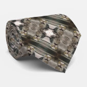 Tommy Cat Silver Foulard Print Krawatte (Gerollt)