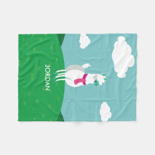 Tommy das Lama Fleecedecke (Vorderseite (Horizontal))