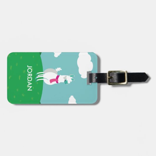 Tommy das Lama Gepäckanhänger (Vorderseite horizontal)