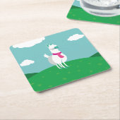 Tommy das Lama Rechteckiger Pappuntersetzer (angewinkelt)