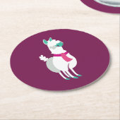 Tommy das Lama Runder Pappuntersetzer (Angewinkelt)