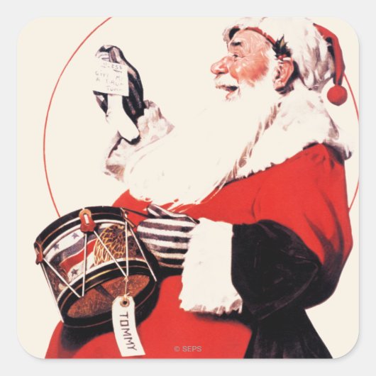 Tommy Drum Quadratischer Aufkleber (Vorderseite)