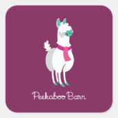 Tommy the Llama Quadratischer Aufkleber (Vorderseite)