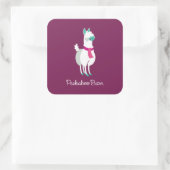 Tommy the Llama Quadratischer Aufkleber (Tasche)