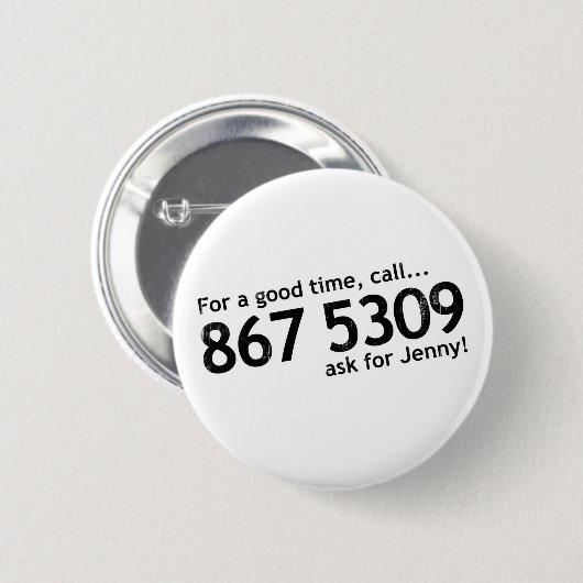 Tommy Tutone 867 5309 Button (Vorne & Hinten)