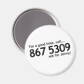 Tommy Tutone 867 5309 Magnet (Vorderseite/Rückseite)