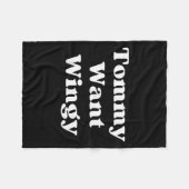 Tommy Want Wingy Funny Tommy 90's Retro  Fleecedecke (Vorderseite (Horizontal))