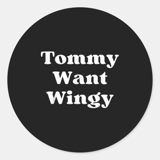 Tommy Want Wingy Funny Tommy 90's Retro Runder Aufkleber (Vorderseite)