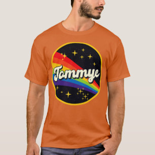 Tommye Regenbogen im Vintagen Weltraumstil T-Shirt