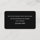 Tomographie Radiologin Visitenkarte (Rückseite)