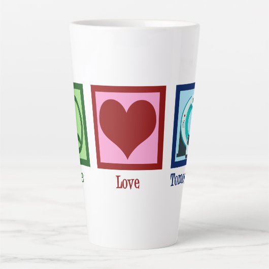 Tomographin Peace Liebe Tomographie Milchtasse (Vorderseite)