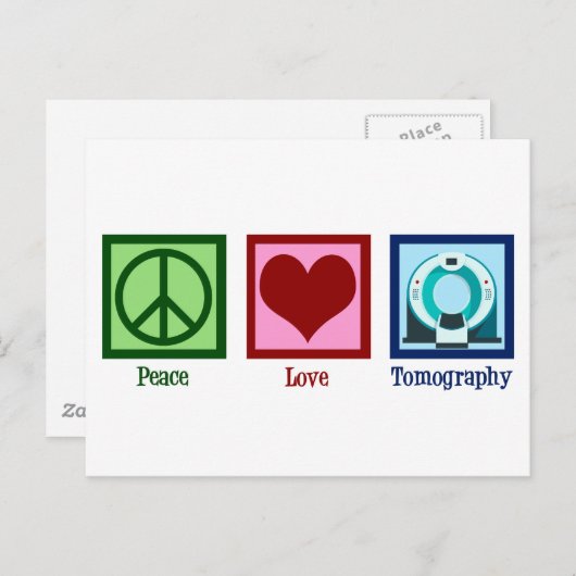 Tomographin Peace Liebe Tomographie Postkarte (Vorne/Hinten)