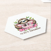 Tomorrow Funny Sloth Untersetzer (angewinkelt)