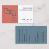TOMOTO RED NAVY PLUMBER SERVICE PIPS PLUMBING VISITENKARTE (Vorne/Hinten)