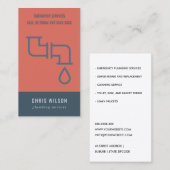 TOMOTO RED NAVY PLUMBER SERVICE PIPS PLUMBING VISITENKARTE (Vorne/Hinten)