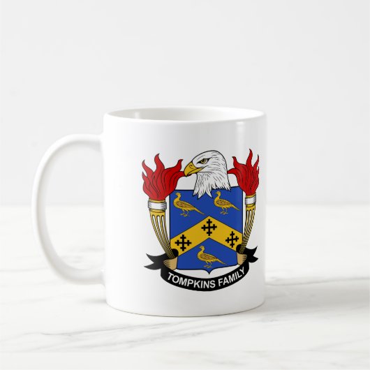 Tompkins Familienwappen Kaffeetasse (Links)