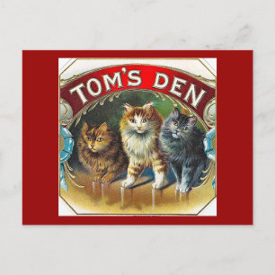 Toms Den Vintagen Zigarrenschild Postkarte