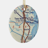 Toms River NJ Map Keramik Ornament (Rechts)