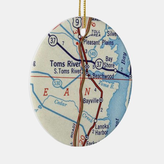 Toms River NJ Map Keramik Ornament (Rechts)