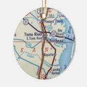 Toms River NJ Map Keramik Ornament (Links)
