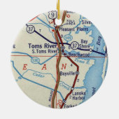 Toms River NJ Map Keramik Ornament (Hinten)
