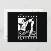 Toms up Retro Lady Drinks Riesiges Martini Postkarte (Vorne/Hinten)