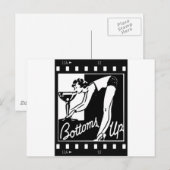 Toms up Retro Lady Drinks Riesiges Martini Postkarte (Vorne/Hinten)