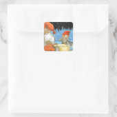 Tomte Nisse, alias Santa Clause Quadratischer Aufkleber (Tasche)