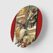 Tomte Nisse, alias Santa Clause Runde Wanduhr (Winkel)
