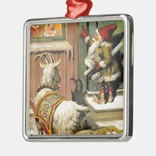 Tomte Nisse, alias Weihnachtsmann Silbernes Ornament (Links)