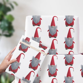 Tomte Nisse Christmas Gnome Rot und Weiß Urlaub Geschenkpapier