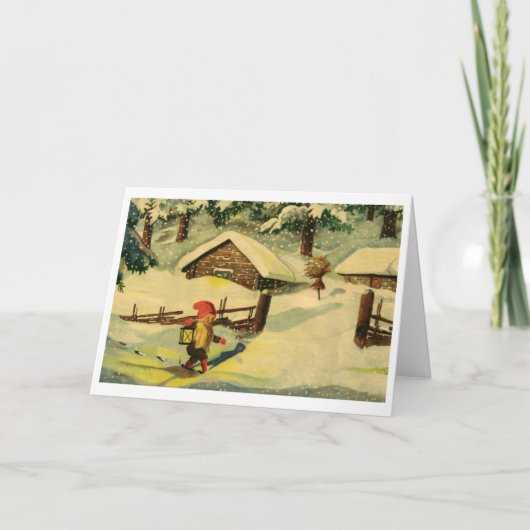 Tomten Weihnachtskarte Feiertagskarte (Vorderseite)