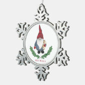 Tomten Weihnachtsschneeflocken Schneeflocken Zinn-Ornament (Rechts)