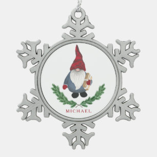 Tomten Weihnachtsschneeflocken Schneeflocken Zinn-Ornament