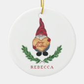 Tomten Weihnachtsverzierung Keramik Ornament (Vorne)