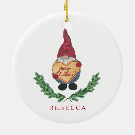 Tomten Weihnachtsverzierung Keramik Ornament (Hinten)