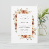 Ton-Blüten-Hochzeit Einladung (Stehend Vorderseite)