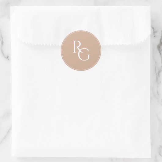 Ton | Chic Simple Initialen Runder Aufkleber (Tasche)