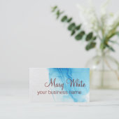 Ton Cloud Swirl Trendy Modern Aqua Blauer brauner  Visitenkarte (Stehend Vorderseite)