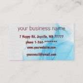 Ton Cloud Swirl Trendy Modern Aqua Blauer brauner  Visitenkarte (Rückseite)